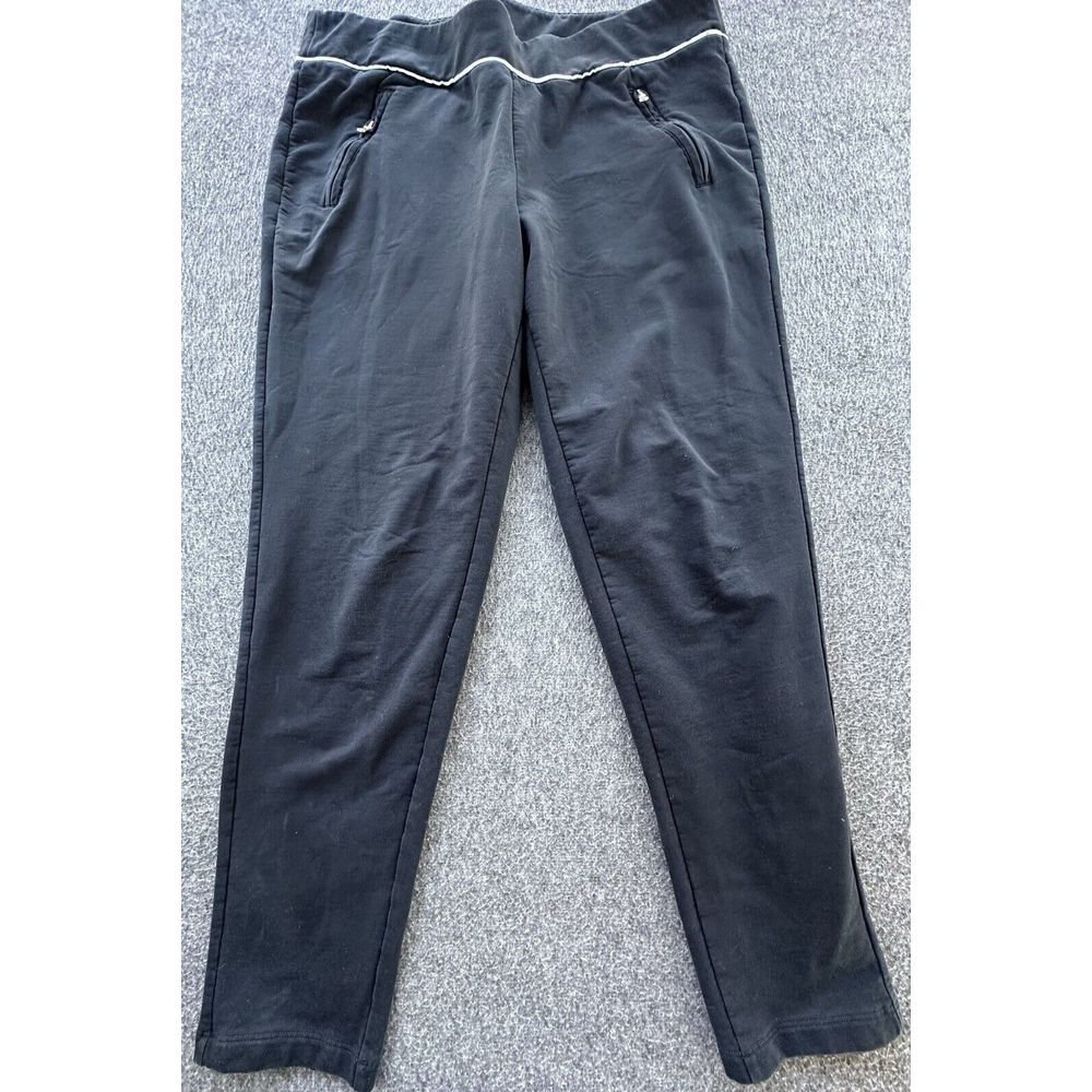 Lauren Ralph Lauren Pants Womens Large Black Elastic Waist Zipped Pockets Active